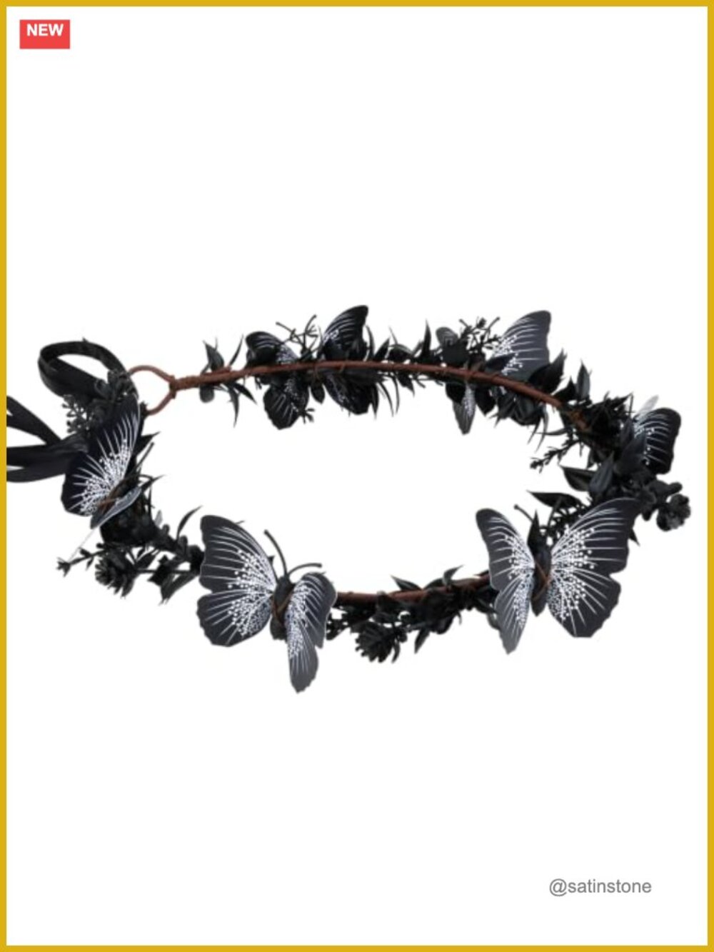 Gothic Butterfly Flower Crown Headband Fairy Headpiece